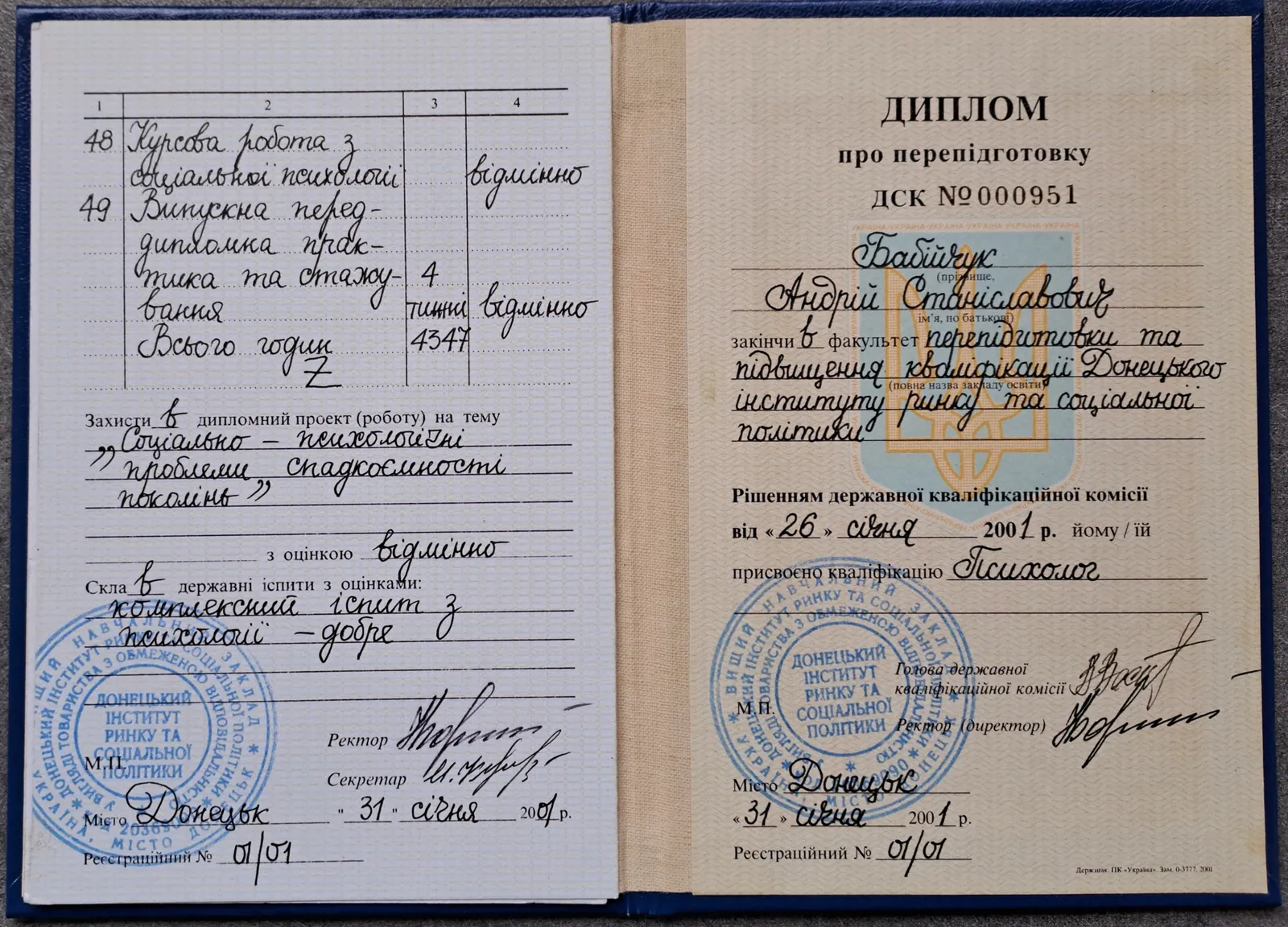 Диплом специалиста и приложение к нему: часы обучения, государственный экзамен, дипломная работа